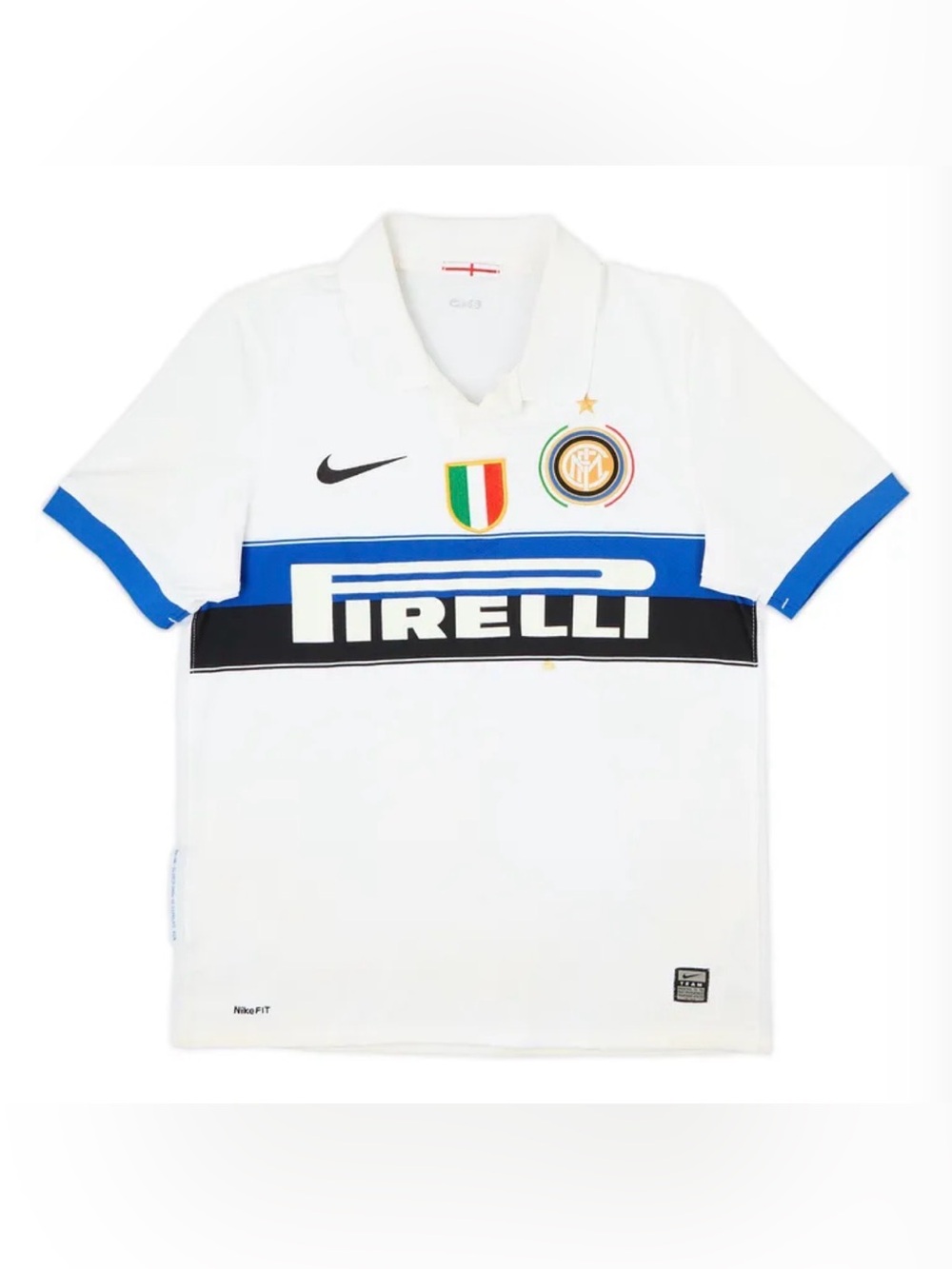 Authentic Inter Milan 2009–10 Away Jersey Treble Season Pirelli Italy Flag - XL